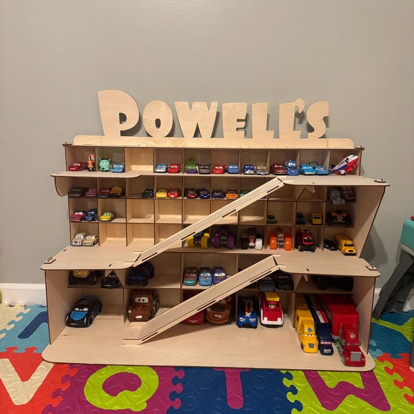 Wooden Toy Car Garage, Toys for Kids, Toddler, Toy Car Storage, Toy ...