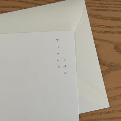 Thank You Card Foil Pressed Minimal - Etsy