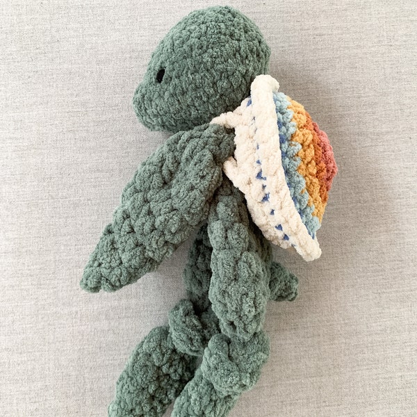 MINI Theo Turtle Knotted Lovey — Crochet Turtle PATTERN - Etsy