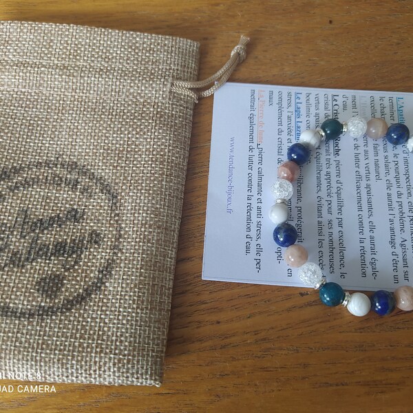 Bracelet Affirmation - Lapis-Lazuli et Howlite (6mm) - 17 cm | Communication et Clarté