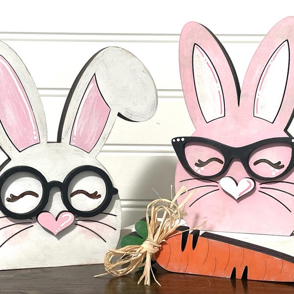 Chunky Bunny Couple Shelf Sitters SVG File | Laser Cut File | Easter ...