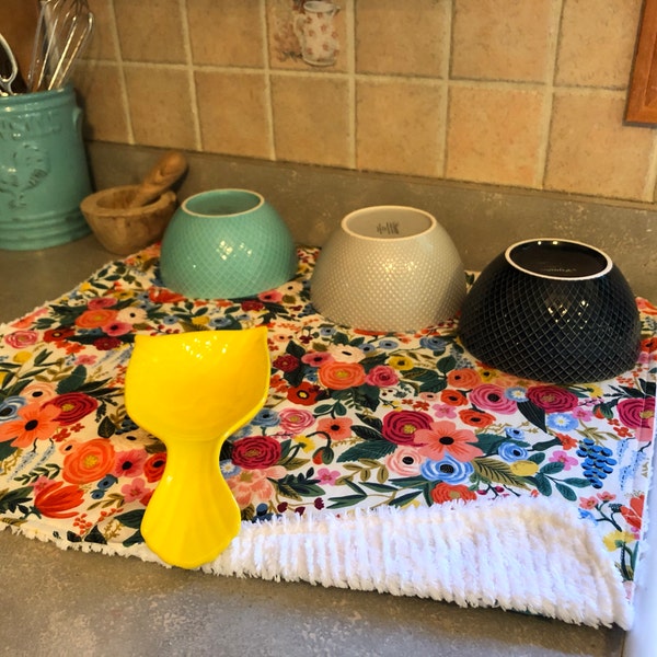 Rifle Paper Co. Fabric Dish Mat, Farmhouse Dish Mat, Cottage Kitchen ...