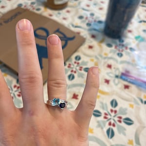 Personalized Name Promise Ring – 925 Sterling Silver Heart Birthstone Ring For Women