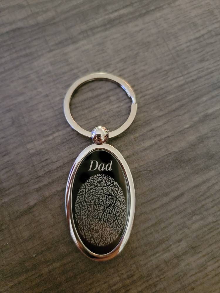Personalized Name Keychain Custom Handwriting Key chain Engraved Fingerprint Keychain Memorial Keychain Personalized Jewelry
