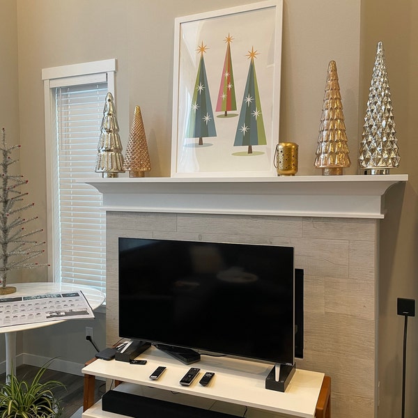Mid Century Modern Christmas Wall Art, Vintage Christmas Tree, Retro ...