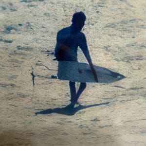 Surfer on Ocean Wave, Vintage Surf Poster, Coastal Wall Art Print