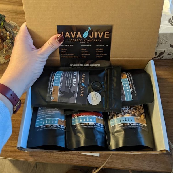 Sampler Set of 5 Gourmet Fresh Roasted Coffees, Gift Boxed - Etsy