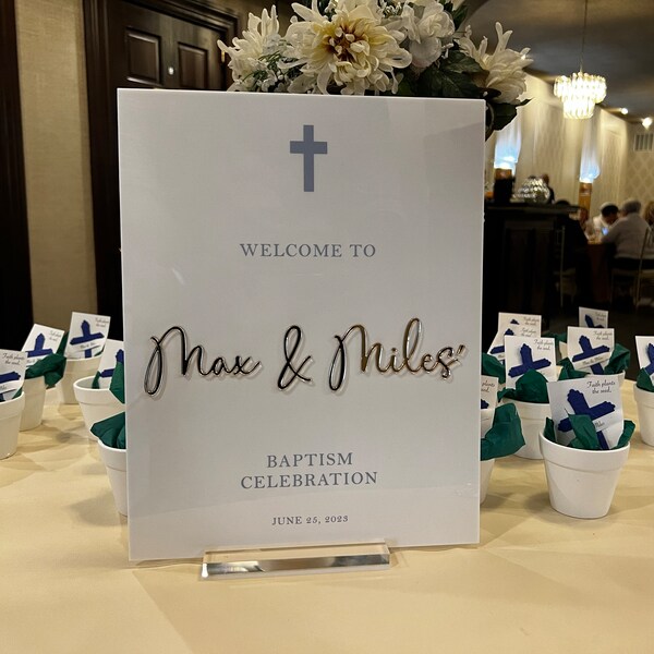 3D Welcome to the Baptism Celebration of Acrylic Sign With 3D Lettering ...