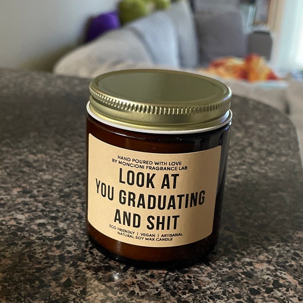 Funny Graduation Candle Congratulations F*cking Finally Nursing Masters Graduation Gift College High School Personalized Grad Party Present