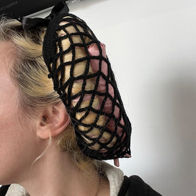Classic Black 1940s Style Retro Ribbon Snood Hairnet  display picture 3