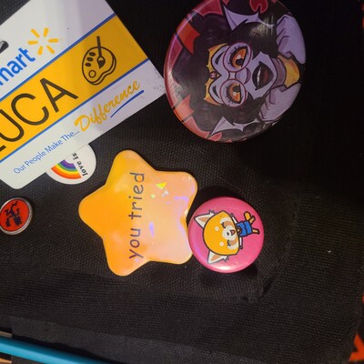 You Tried Star Button 2x2 Inches Holographic Pinback Tumblr Meme Badge ...