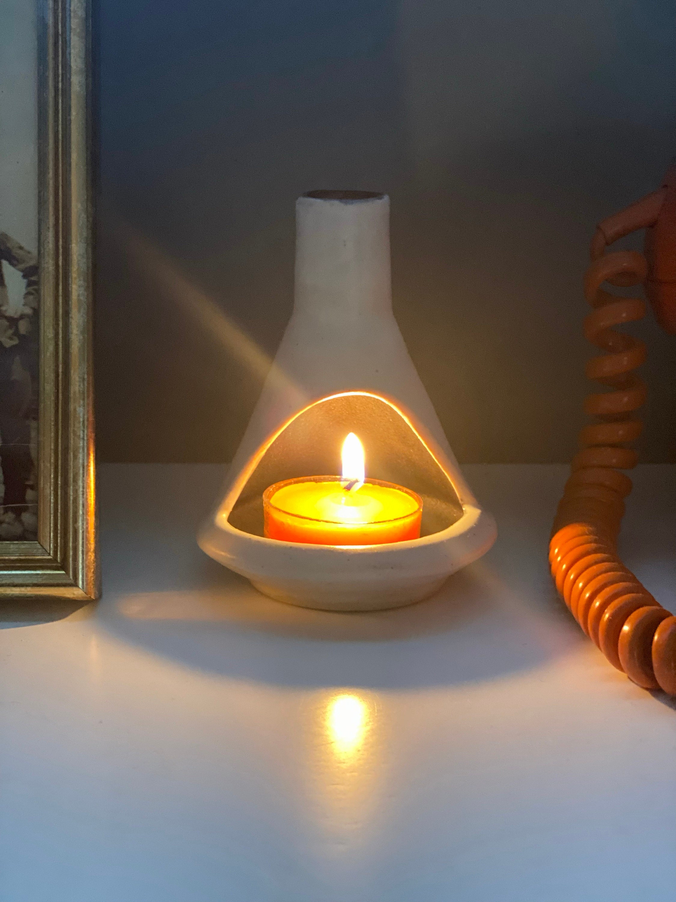 Mid-Century Modern Malm Ceramic Incense Burner Chiminea Palo Santo Candle Holder
