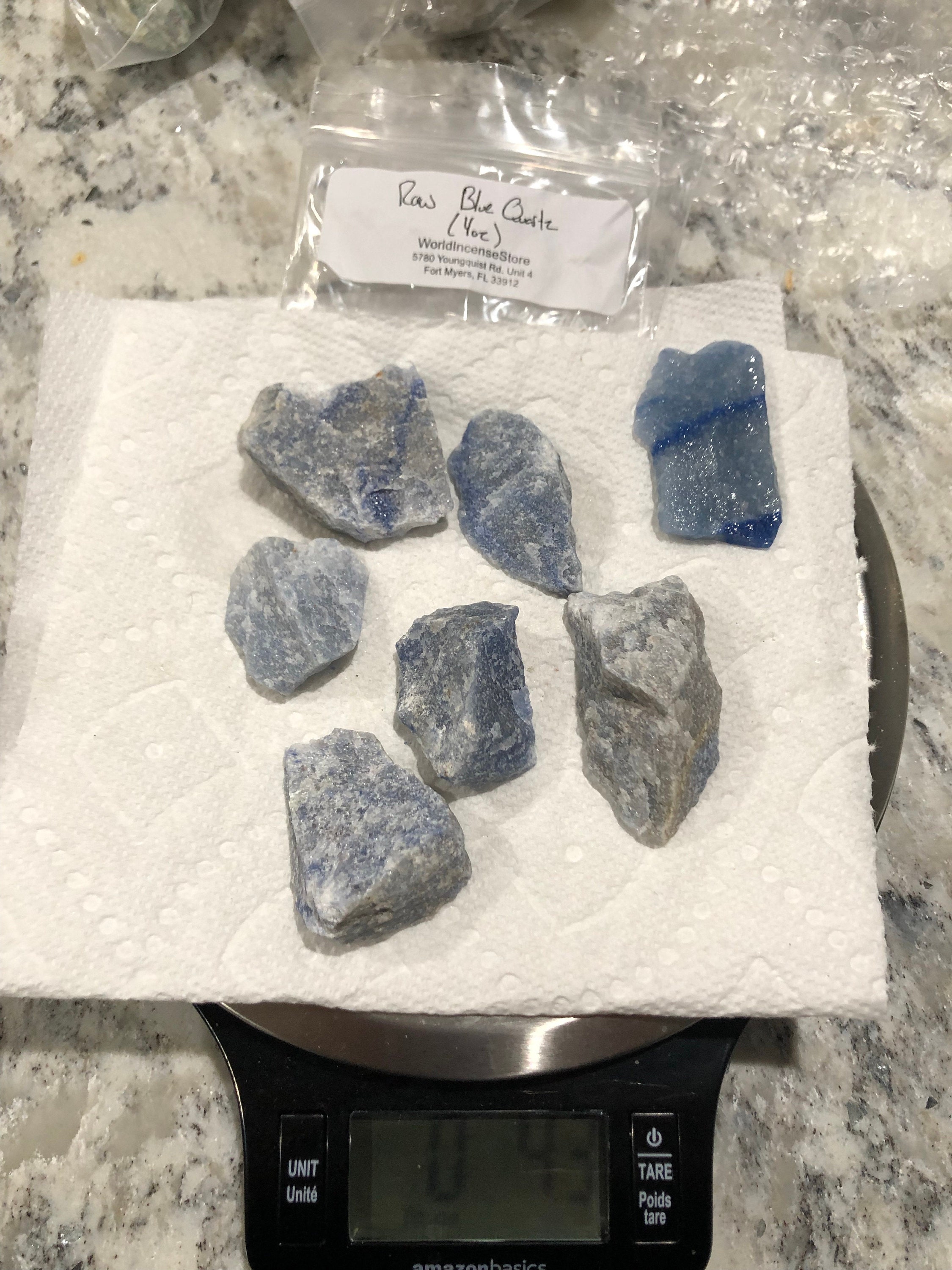 Rough Natural Blue Quartz Stones Choose Ounces or lb Bulk Wholesale