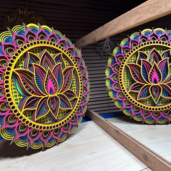 Multilayer Laser Cut DXF - MANDALA LOTUS - Mandala Svg Files for Cricut ...
