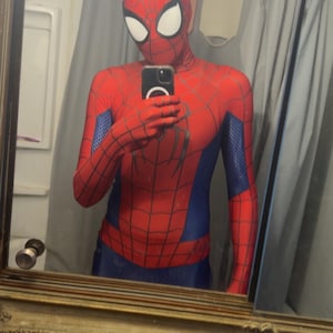 ニューデイ スパイダーマンスーツ 赤と青のコスプレ衣装 取り外し可能