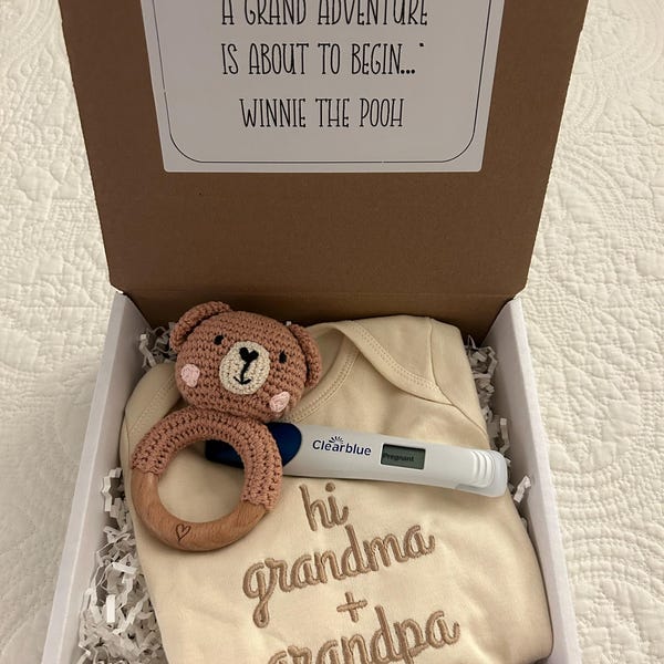 Surprise Box With Message, Embroidered Hello Grandma and ONESIES® Brand ...