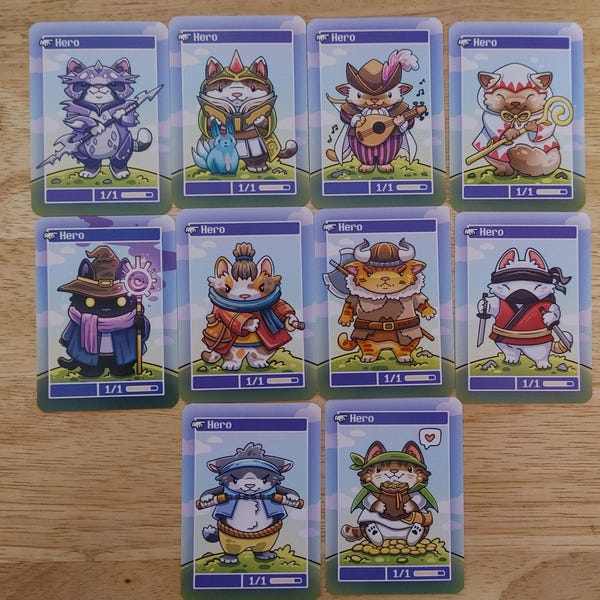 Set of 10 Hero Tokens // Illustrated Cards for Magic the Gathering - Etsy