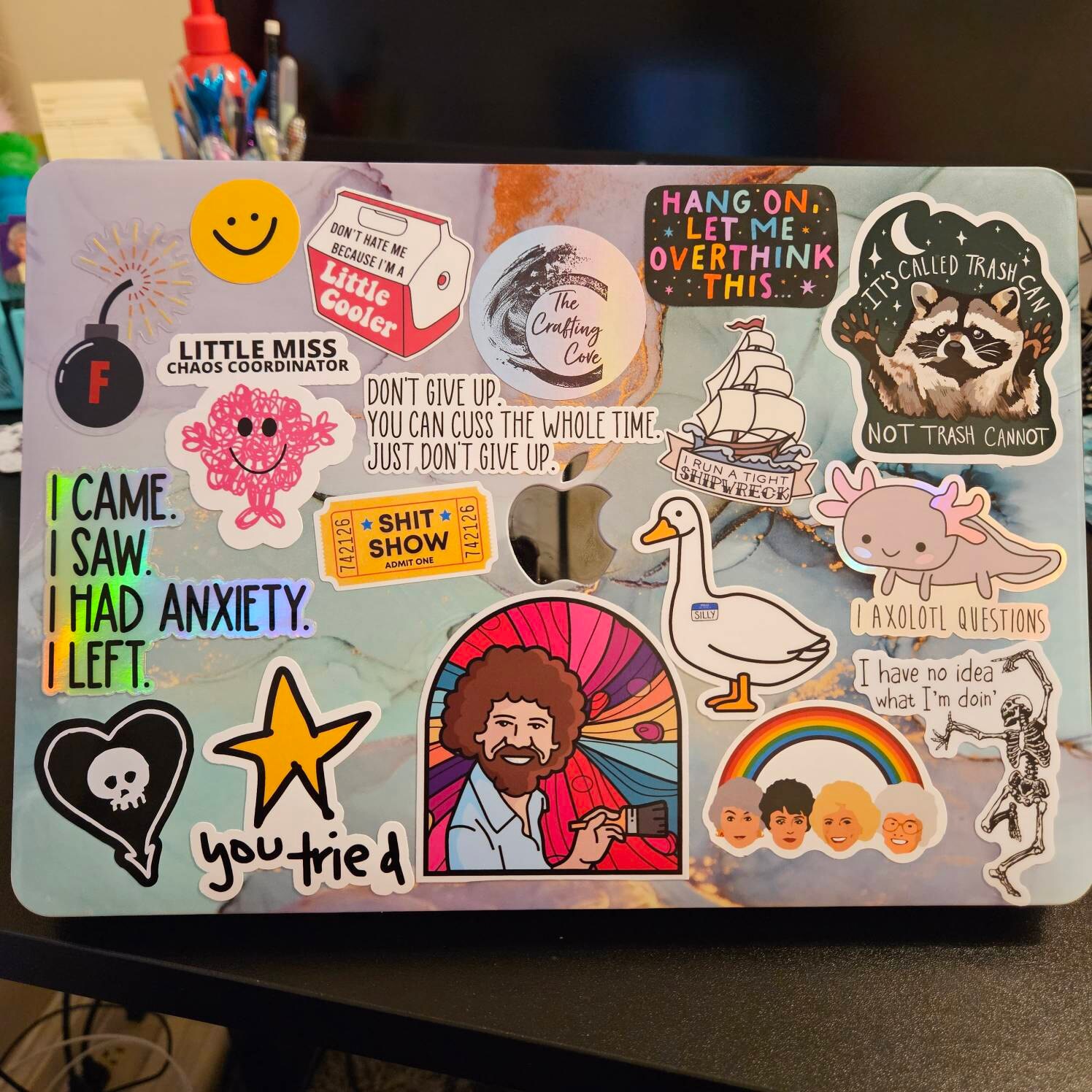 i came i saw i had anxiety i left sticker, funny introvert sticker, funny sticker, laptop decal, anxiety tumbler sticker, anxiety sticker
