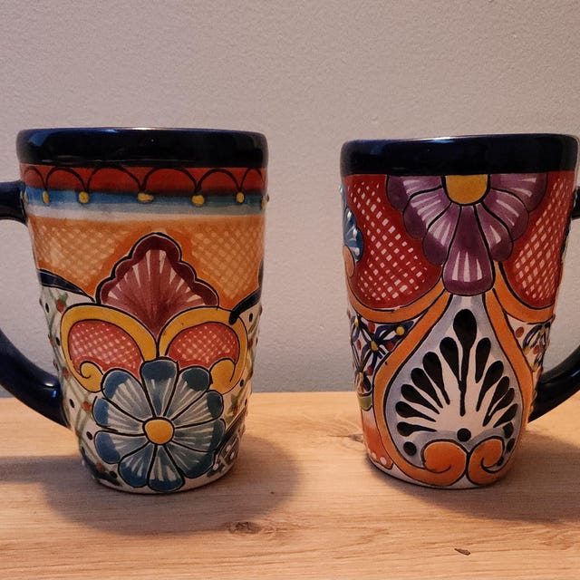 Talavera Mexican Mugs: Large 20oz Coffee Cup Set - Etsy