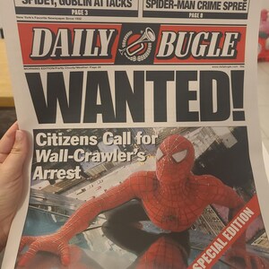スパイダーマン デイリービューグル「指名手配」新聞小道具レプリカ