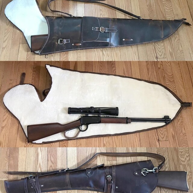 Fourreau De Fusil En Cuir Marron - Pour Carabine - Neuf Avec Emballage