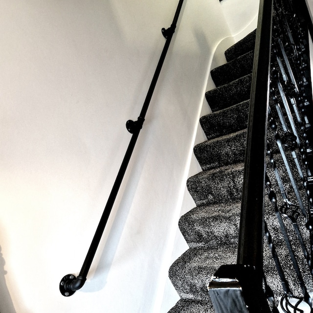 Stair Handrail, Bannister, Handrail & Brackets, Cast Iron, Industrial,  Vintage , Urban Rail, Retro, Wrought Iron, Hand Made,white and Black -   Denmark