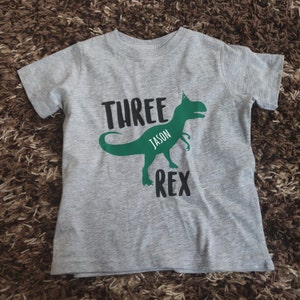 Three rex birthday shirt custom dinosaur birthday shirt | Etsy