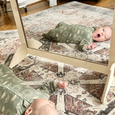 Toddler Mirror Adjustable Montessori Mirror Toddler Self Care Wood ...