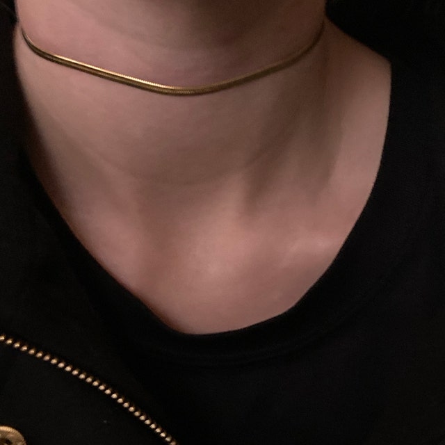 Sleek Gold Choker - Gold Chain Choker, Simple Choker, Simple Sleek Gold Choker - Gold Chain Choker, Simple Choker, Simple
