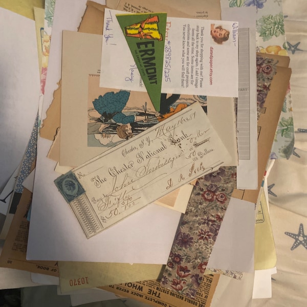 50 Pieces of Vintage Paper Ephemera Pack, Postcards, Envelopes Stamps ...