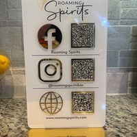 Triple Icon and QR Code Instagram Business Social Media Sign - Etsy UK