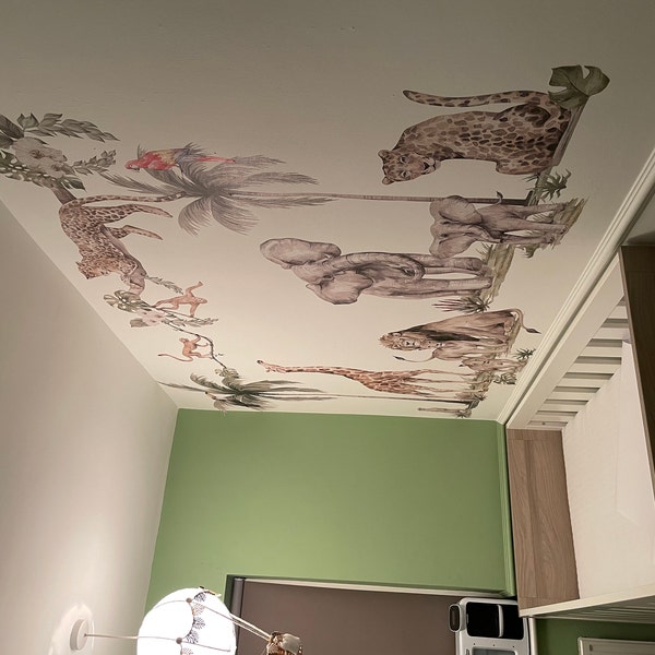 Safari Animals Nursery Wall Decal, Jungle Nursery Decor Tropical Monkey ...