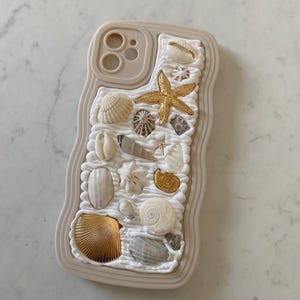 Customized iPhone case in any size - Handcrafted mosaic seashell with personalised initial by Sunny & Me - made in Australia