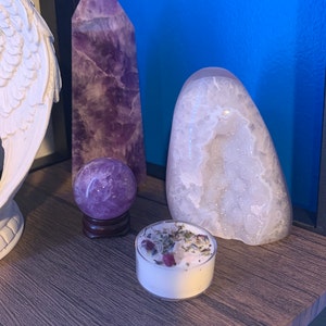 Crystals & Herbs Tealight Candles Soy - Energy Candles Handmade - Aromatherapy Candles - Soy Candle - Healing crystals - Custom Candles photo