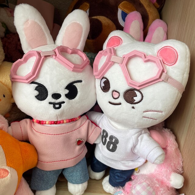 ヒョンジン ハート ゴーグル、Skzoo ハート グラス、ヒョンジン ピンク