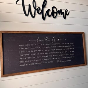 Love The Lord Framed Sign | Bible Verse Sign | Deuteronomy 6:5-7 | Scripture Wall Art | Scripture Signs | Inspirational Signs Quality Print