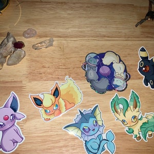 Pokemon Eeveelution Gachapon Stickers – TheStarfishface