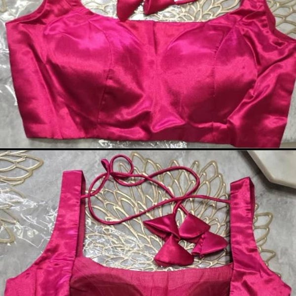 Readymade Brocade Saree Blouse, Indian Festive Wedding Wear, 42-46 inch main image 0