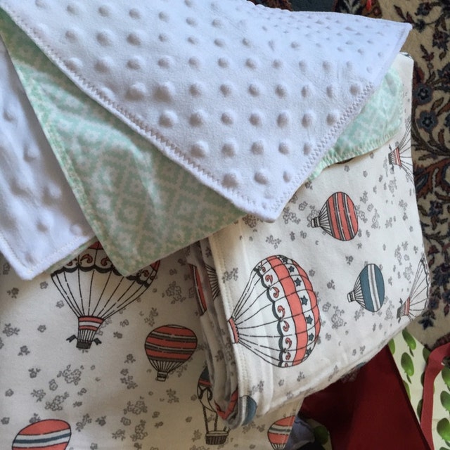 Large Baby Receiving Blanket Bright Colors Circles Squares Etsy