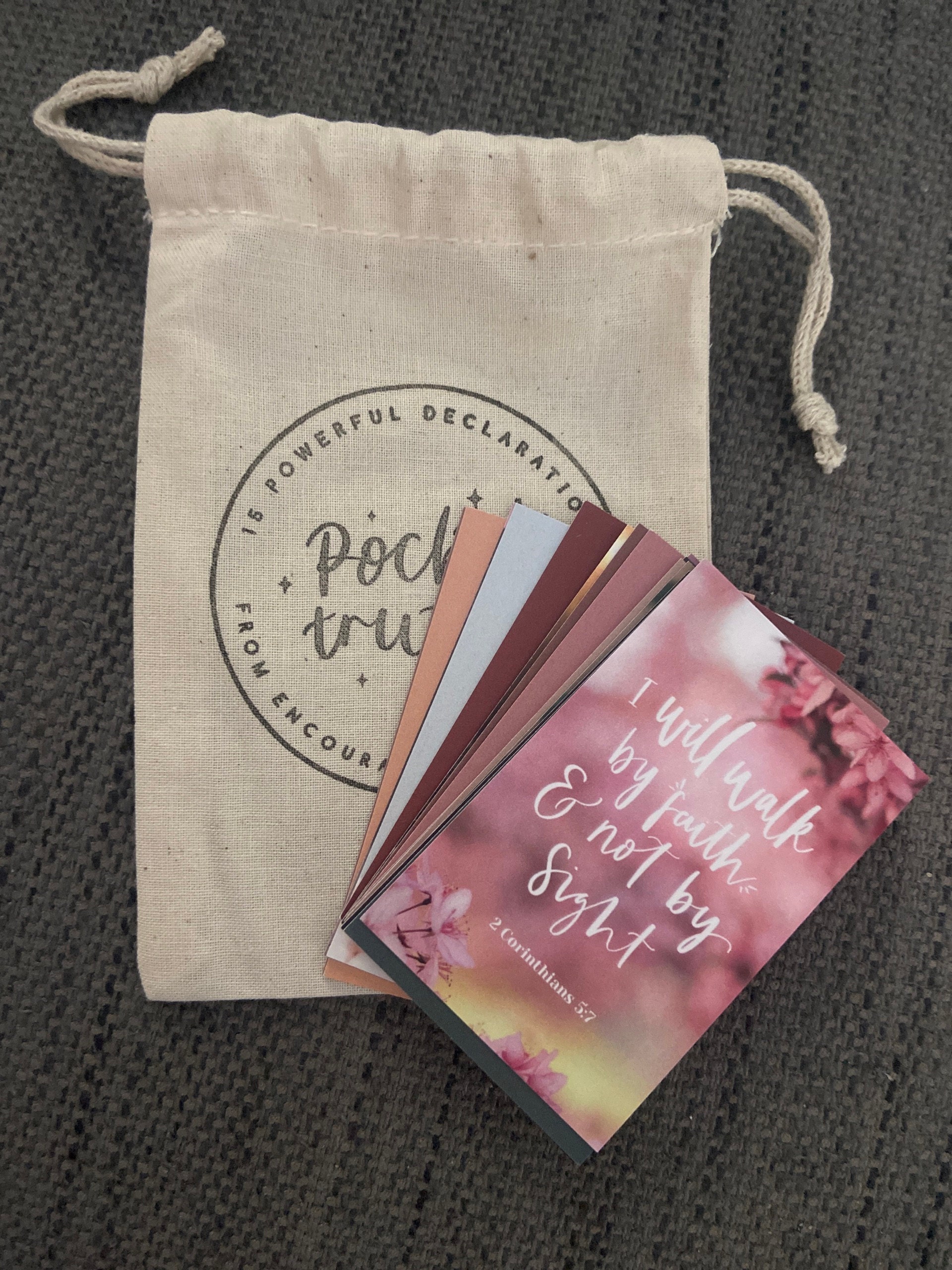 Scripture Affirmation Cards, Pocket Truths, 15 Scripture Based Declaration Cards, Gifts for Christian Women, Positive Affirmation cards