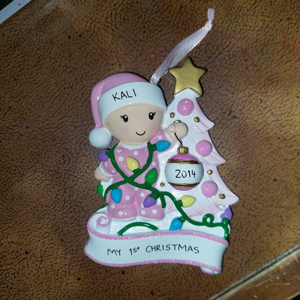 Babys personalized 2nd christmas ornament