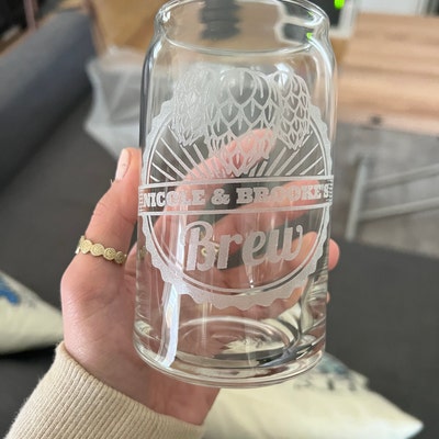 Personalized Beer Can Glass, Gift for Husband, Home Brew Gift, Home Bar Gift Idea, Engraved Beer ...