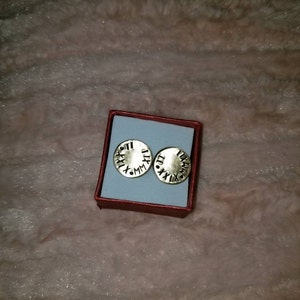 8th Bronze Wedding Anniversary Cufflinks, Hand Stamped Eight Years ...