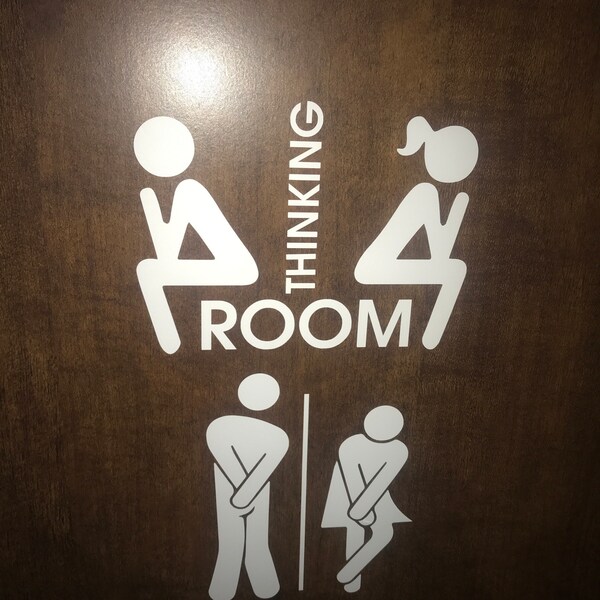 Funny Bathroom Door Sign - Men's Bathroom Decal - Women Bathroom Vinyl ...