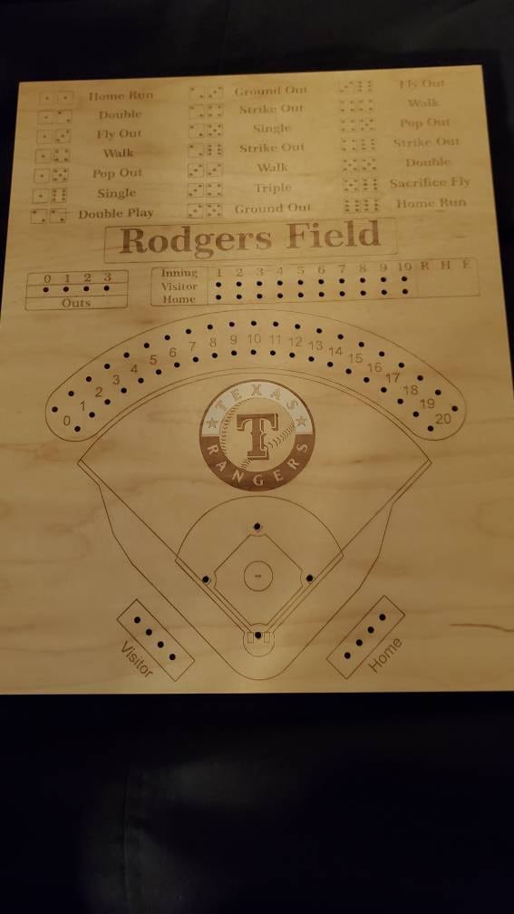 Baseball Board Game - Personalized, Maple, Custom, College, MLB, School Dice game