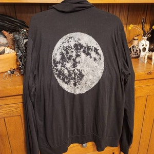 LIGHTWEIGHT Full Moon Zip Hoodie Men's Gifts, Unisex Boyfriend Fit ...