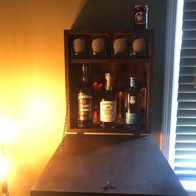 Mini Barn Door Wooden Murphy Bar Liquor Cabinet - Etsy