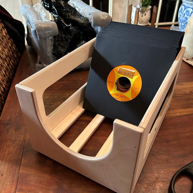 7 Inch Vinyl Record Storage Box: Baltic Birch Display Crate - Etsy