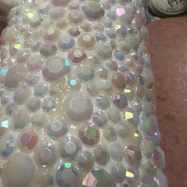 Flower Shape Crystal Glitter Low Heels