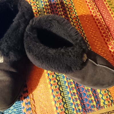 Twinface SHEEPSKIN SLIPPER BOOTS Genuine Real Fur House Warm - Etsy